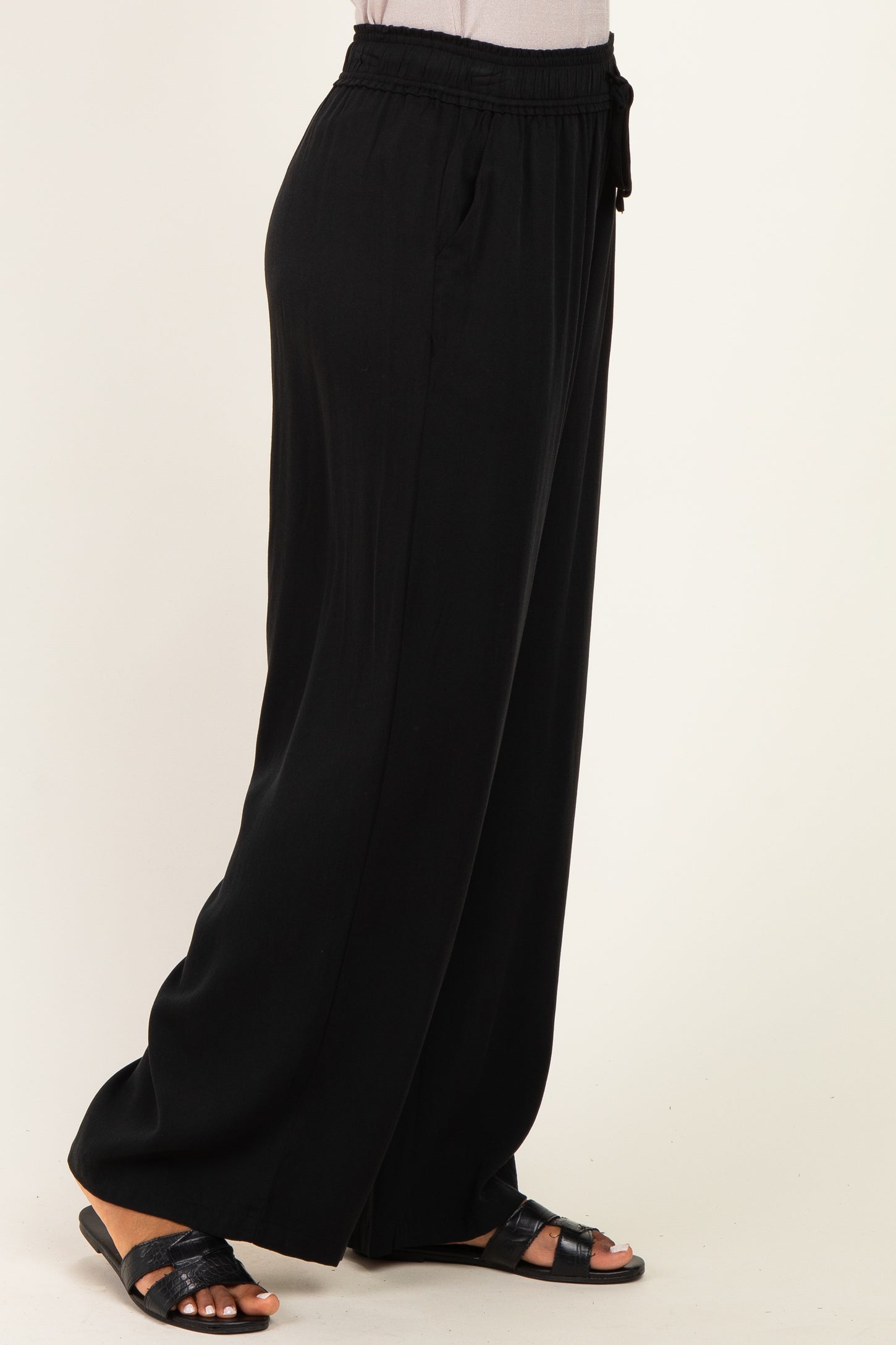 Black Drawstring Waistband Pants