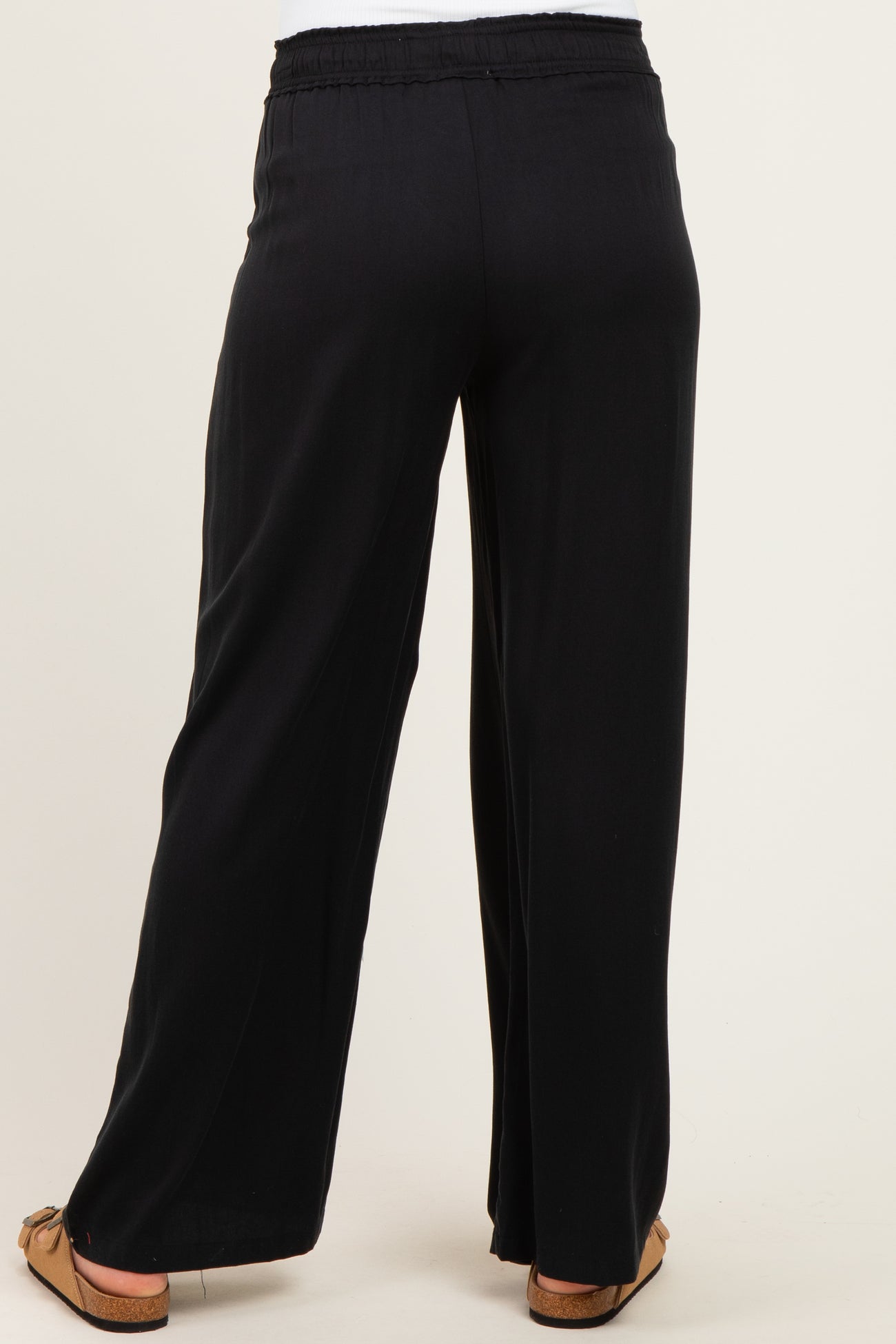 Black Drawstring Waistband Maternity Pants