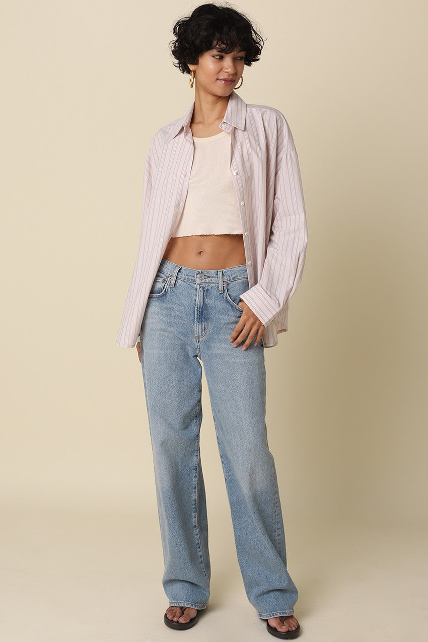 Mocha Stripe Striped Button-Down Shirt
