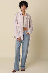 Mocha Stripe Striped Button-Down Shirt