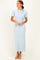 Sky Tie Neck Short Sleeve Knit Dress