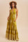 Olive Palm Printed Smocked Halter Maxi Dress