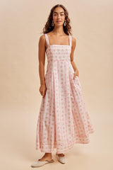 Pink Peony Floral Maxi Dress