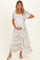 Lemon Floral Flounce Tiered Maternity Maxi Dress