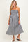 Black White Plaid Strapless Smocked Maternity Midi Dress