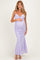 Lavender Floral Sleeveless V-Neck Maternity Maxi Dress