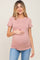 Mauve Basic Crew Neck Maternity Tee