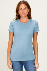 Slate Basic Crew Neck Maternity Tee