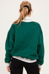 Green Colorblock Cowl Neck Maternity Sweatshirt