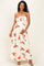 Cream Floral Thin Strap Maternity Midi Dress