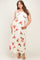 Cream Floral Thin Strap Maternity Plus Midi Dress