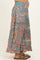 Teal Patchwork Print Smocked Waistband Maternity Maxi Skirt
