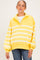 Light Yellow Striped Snap Button Maternity Pullover