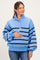 Blue Striped Snap Button Maternity Pullover