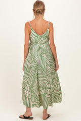 Sage Printed Waist Tie Maternity Maxi Dress