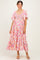 Coral Sweetheart Flutter Sleeve Floral Maternity Maxi Dress