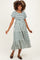 Cream/ Emerald Striped Short Sleeve Tiered Maternity Maxi Dress