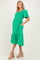 Kelly Green Smocked Embroidered Maternity Midi Dress