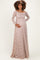 Mocha Floral Lace Long Sleeve Off Shoulder Maternity Maxi Dress