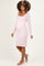 Light Pink Long Sleeve Fitted Lace Maternity Dress