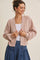 Blush Waffle Knit Balloon Sleeve Cardigan