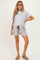 Light Grey Melange Knit Short Sleeve Top Shorts Maternity Set