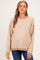 Coffee Brushed Knit Striped Maternity Sweater