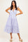 Lavender Tiered Shoulder Tie Midi Dress