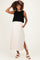Black/ Cream Sleeveless Sweater Top Colorblock Maternity Midi Dress
