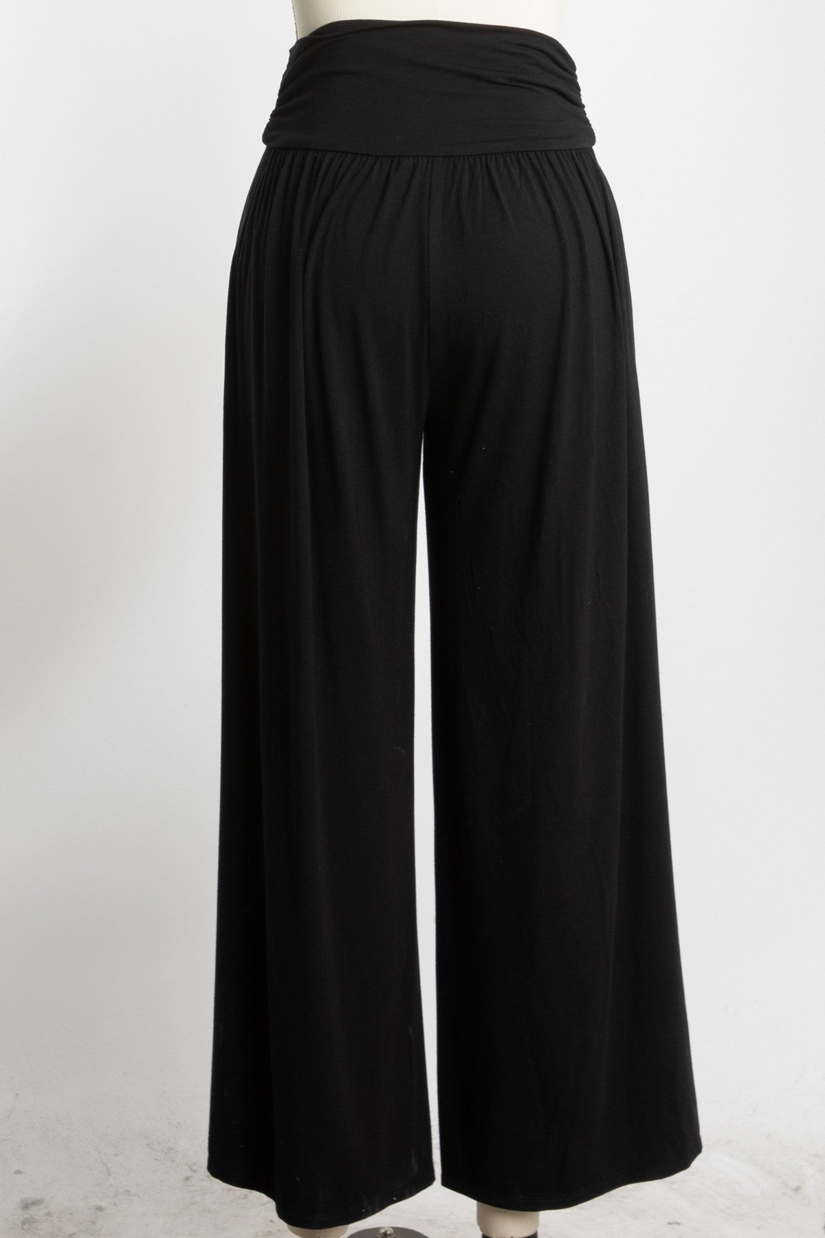 Black Wide Waist Band Maternity Wide Leg Maternity Pants