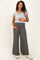 Gunmetal Wide Waist Band Maternity Wide Leg Maternity Pants