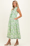 Fern Floral Button Up Tie Waist Maternity Midi Dress