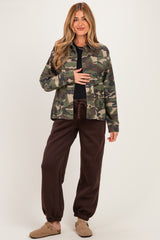 Camo Vintage Washed Denim Maternity Jacket