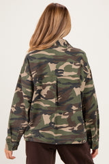 Camo Vintage Washed Denim Maternity Jacket