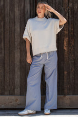 Blue Multi Drawstring Checkered Pants