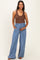Medium Wash Chambray Wide Leg Maternity Pants