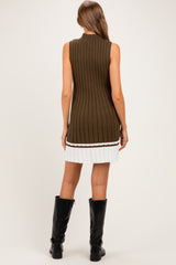 Olive Colorblock Ribbed Knit Maternity Mini Dress