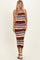 Burgundy Multi Stripe Knit Midi Dress