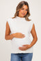 Off White Mock Neck Maternity Sweater Vest
