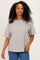 Grey Multi Stripe Oversized Tee