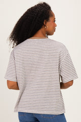 Grey Multi Stripe Oversized Tee