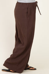 Espresso Drawstring Wide Leg Maternity Pants