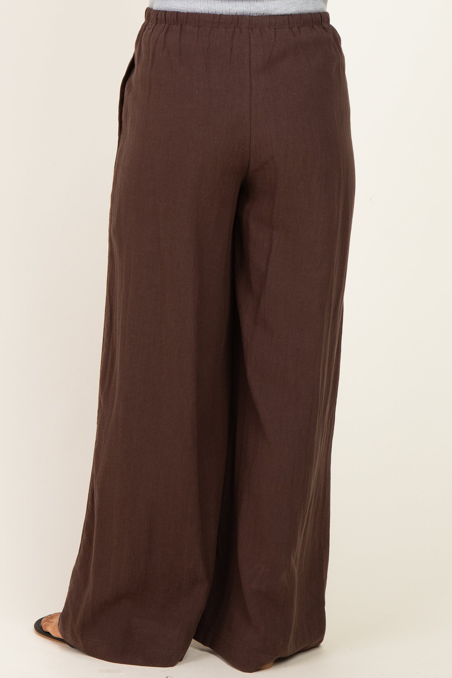 Espresso Drawstring Wide Leg Maternity Pants