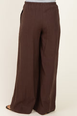 Espresso Drawstring Wide Leg Maternity Pants