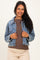 Medium Wash Distressed Maternity Denim Jacket