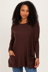 Cacao Oversize Pocket Sweater Top