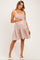 Latte Floral Smocked Shoulder Tie Maternity Dress