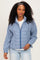 Navy Checkered Plaid Hooded Zip-Up Jacket