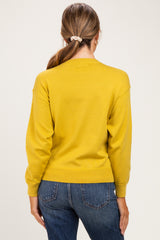 Mustard Basic Pullover Maternity Sweater