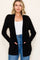 Black Mini Waffle Knit Sweater Cardigan